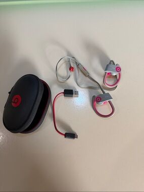 Beats by Dre Powerbeats2 Wireless Earphones - Pink and Gray - 1st edition